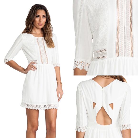 REVOLVE Heartloom Minimalist Bridal Bohemian Lace‎ Insert Aimee Party Dress M - Picture 1 of 16